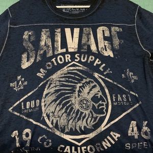 Blue salvage shirt from buckle